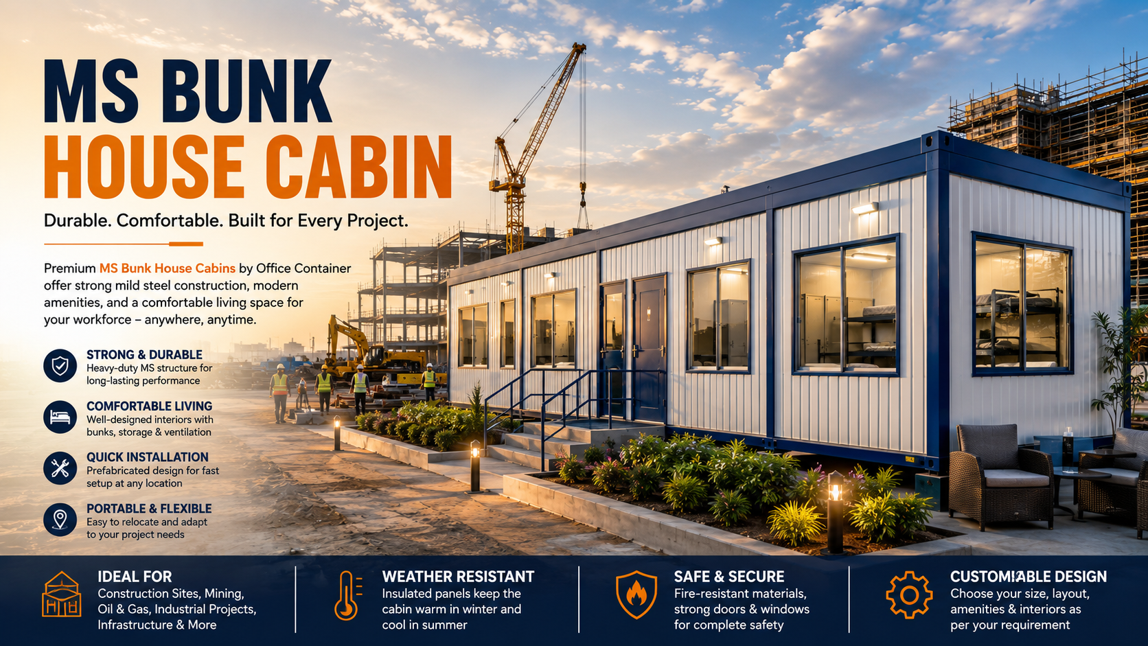 Prefab 40 Feet MS Portable Bunkhouse